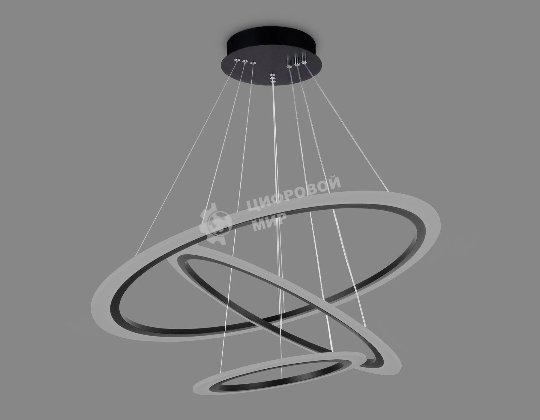 Светильник Ambrella light FA4361/3 BK черный 145W 3000K/4200K/6400K D770*800 (ПДУ РАДИО 2.4G)