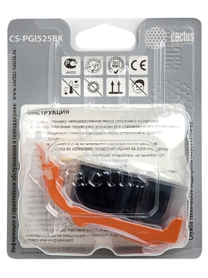 Картридж струйный Cactus CS-PGI525BK черный (16 мл) для Canon Pixma iP4850/MG5250/MG5150/iX6550/MX88