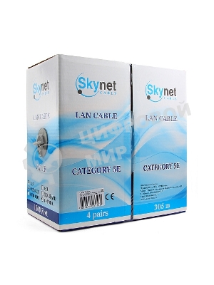 Кабель SkyNet Premium UTP indoor 4x2x0,51, медный, FLUKE TEST, кат.5e, однож., 305 м, box, серый (1693209)