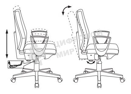 Кресло компьютерное Бюрократ CH-545 черный 38-418, крестовина пластик