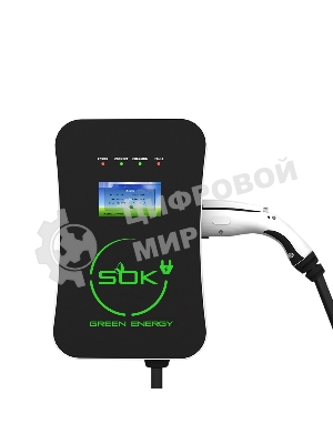 Зарядная станция S'OK Green Energy серии M3W Wallbox EV Charger SM3W10732542-7, 1-фаза, 7кВт (32А/220В), OCPP 1.6J, уровень защиты IP54, кабель 7.5м