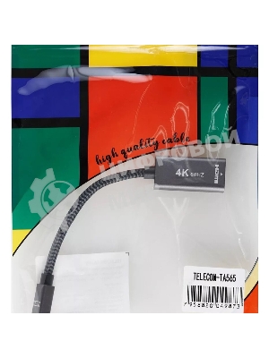 Адаптер miniDP --> HDMI-F 0.15м, оплетка, 4K@60Hz, Telecom (TA565)