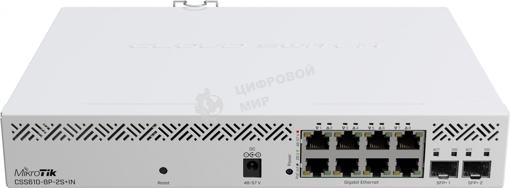 Коммутатор MikroTik CSS610-8P-2S+IN PoE-коммутатор, 8х 1G RJ45, 2х SFP+, раздача PoE 140 Вт, SwitchOS Lite