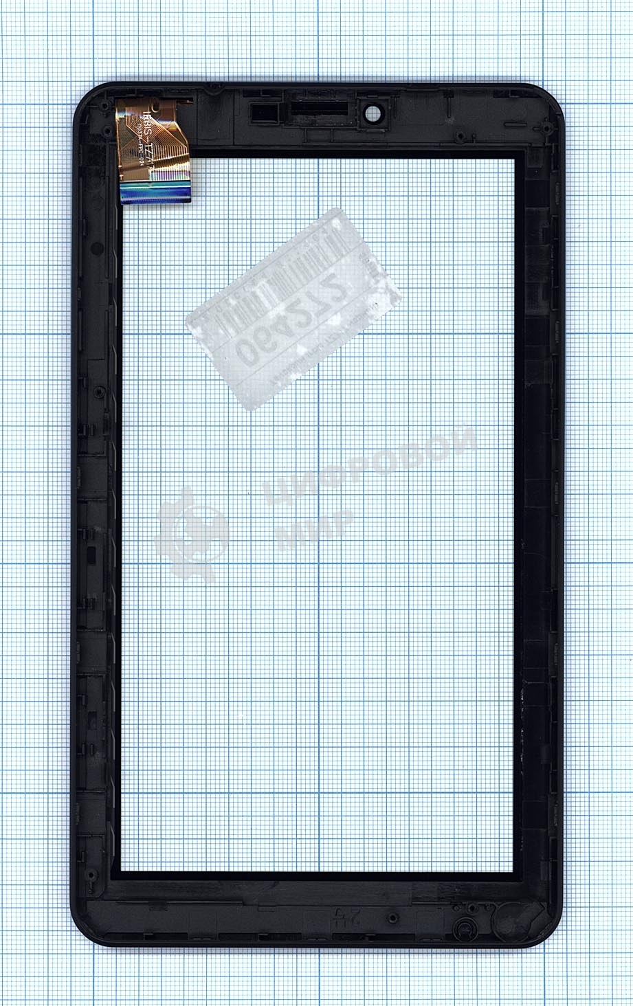Сенсорное стекло (тачскрин) для Irbis TZ717, черное с рамкой
