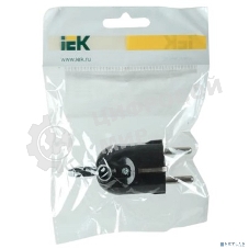 Вилка угловая ВПу12-02-Ст разборная с заземл. с кольцом 16А черный IEK EVP12-16-01-K02