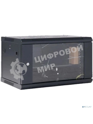 Шкаф коммутационный Rexant настенный 6U 400x542 мм пер. дв. стекл черный