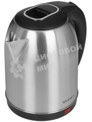 Чайник электрический SUPRA KES-1823 1.8 л, 1500 Вт, серебристый/черный (корпус: нержавеющая сталь)