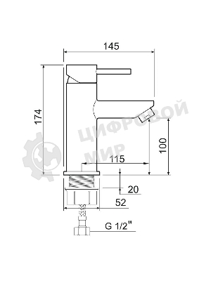 SUS124BL-001F Смеситель для умывальника, ø35