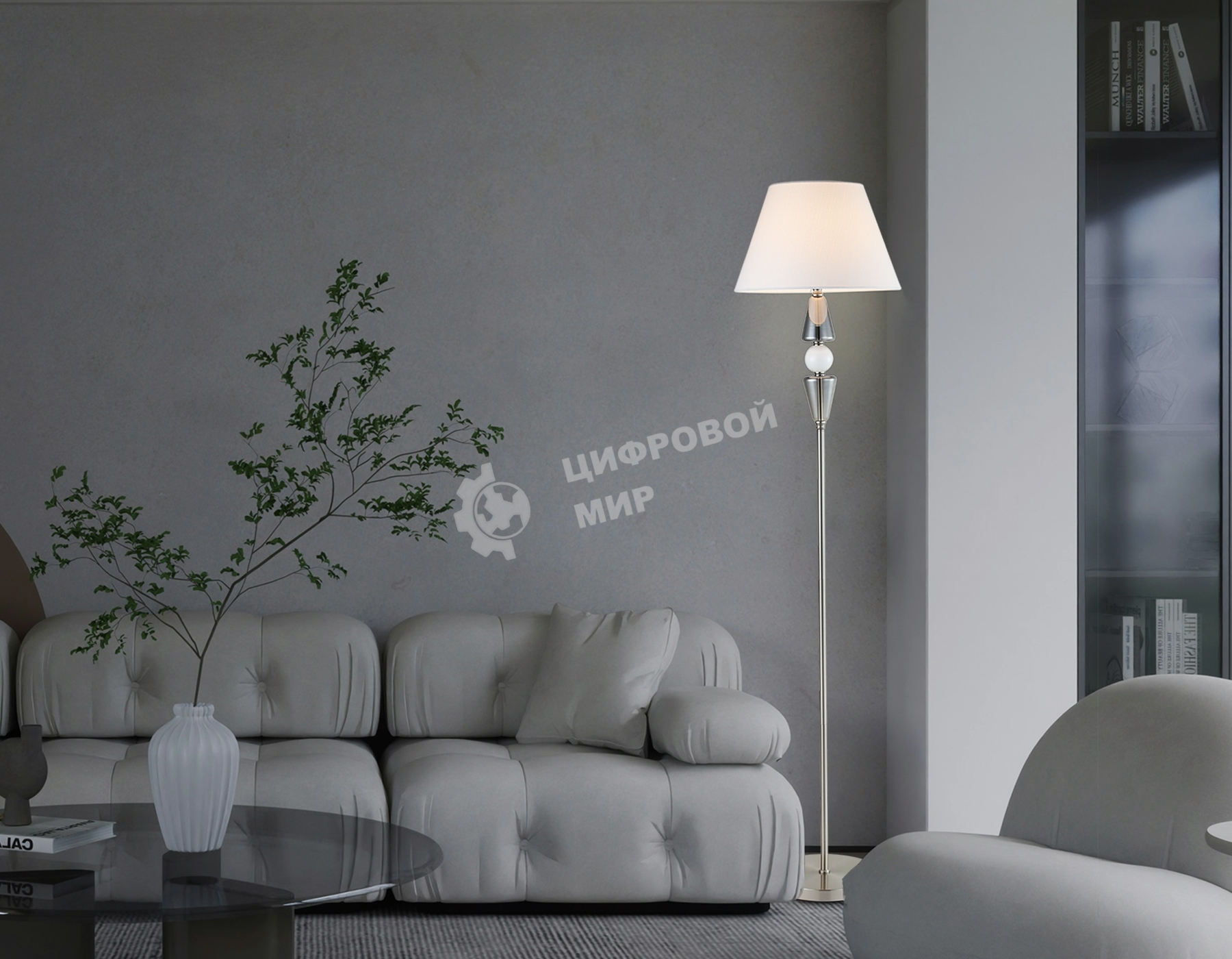 Светильник Ambrella light LH75265 SN/FR сатин никель/белый матовый E27 max 60W D360*1560