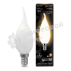 Лампа светодиодная Gauss Filament Свеча на ветру E14 5Вт 2700К OPAL