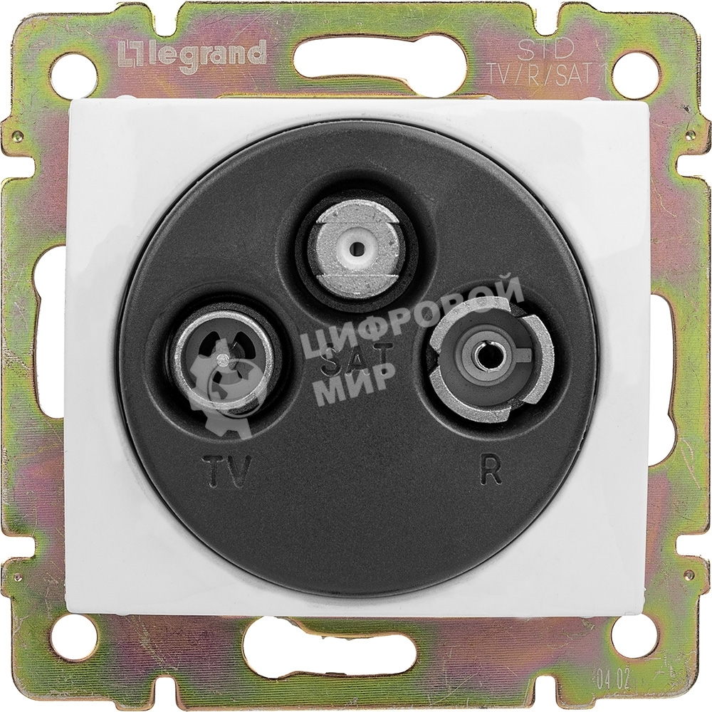 Розетка телевизионная Legrand 774435 TV-RD-SAT Valena звезда 1,5Дб 2400МГц (белая)
