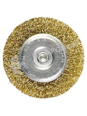 Щетка для дрели Matrix 50 мм, плоская со шпилькой, латунированная витая проволока