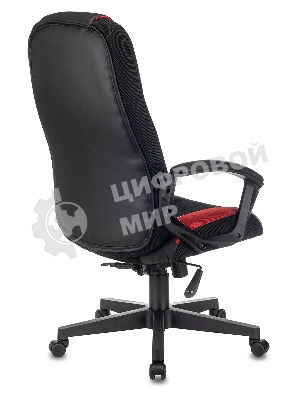 Кресло Zombie 9 черный/красный, экокожа, 120 кг, механизм качания