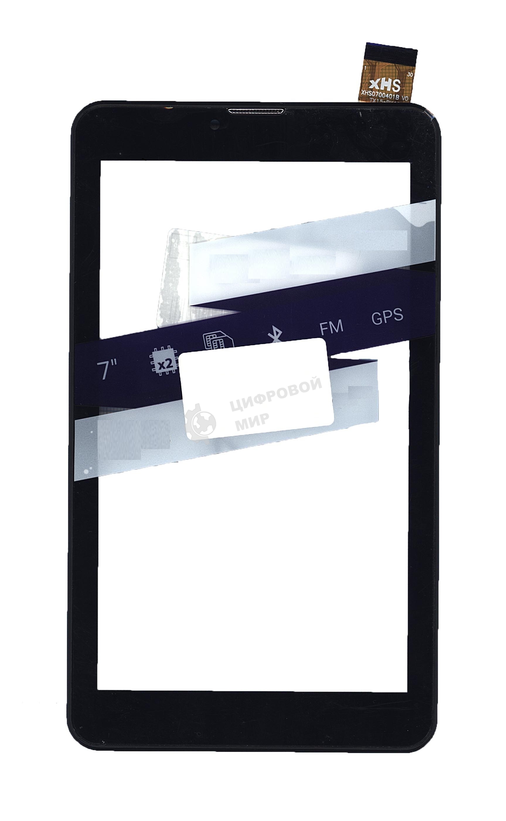 Сенсорное стекло (тачскрин) для Irbis TZ709 V2, черное с рамкой