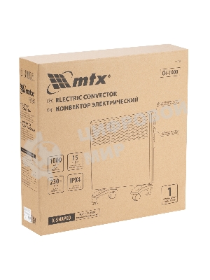 Конвектор электрический MTX CH-1000, белый, 1000 Вт, 10 м2, термостат