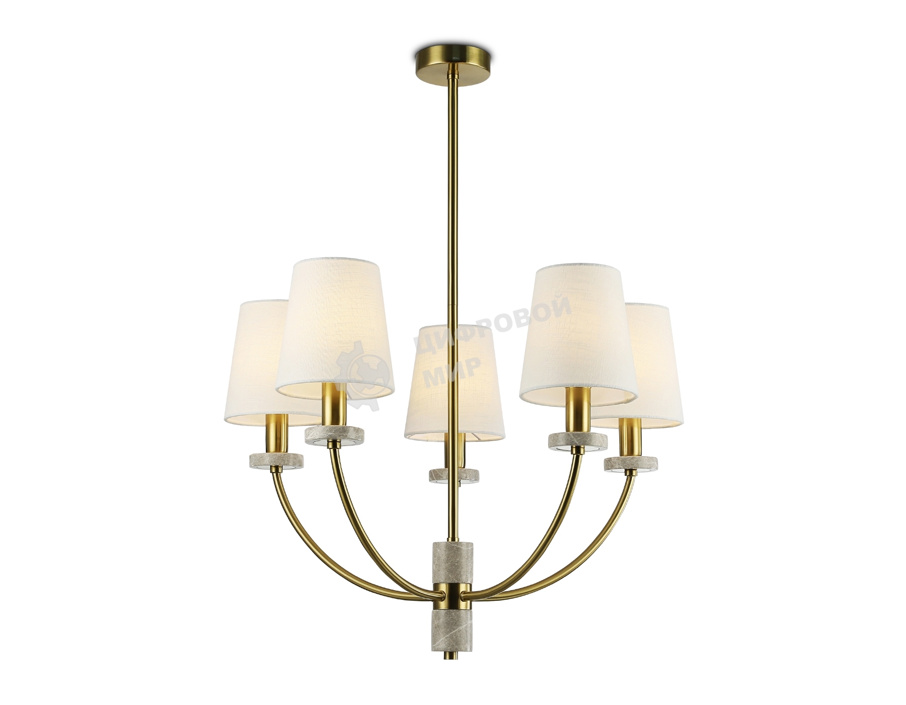 Люстра Ambrella light LH75351/5 SB/WH бронза/белый E14*5 max 40W D630*780