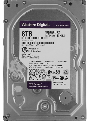 Жесткий диск Western Digital 8Tb Purple SATA III, 5640- rpm, 256Mb, 3.5