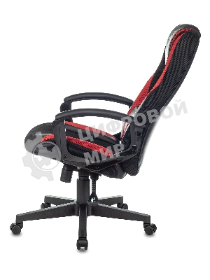 Кресло Zombie 9 черный/красный, экокожа, 120 кг, механизм качания