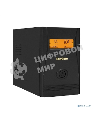 Источник бесперебойного питания ExeGate EX292775RUS Power Smart ULB-800.LCD.AVR.4C13 800VA/480W, LCD, AVR, 4*C13, металлический корпус, черный