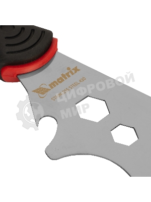 Шпатель-скребок многофункциональный 9 в 1, нержавеющая сталь, двухкомпонентная рукоятка Matrix 85558