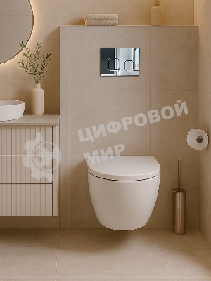 Инсталляция с унитазом комплект BAU IDEAL 6 в 1: унитаз подвесной безободковый торнадо Bau Hotel 53х36, быстросъемное сиденье микролифт, кнопка смыва BAU Strike, хром