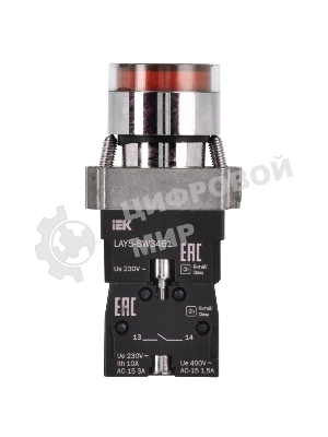 Кнопка LAY5-BW3461 с подсв. красн. 1з IEK BBT50-BW-K04