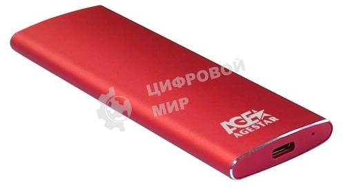 Внешний корпус SSD AgeStar 3UBNF2C m2 NGFF 2280 B-Key USB 3.1 алюминий черный