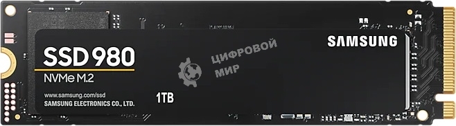 Накопитель SSD Samsung 980, 1000Gb, PCIe 3.0 x4, M.2 2280, NVMe, R/W 3500/3000