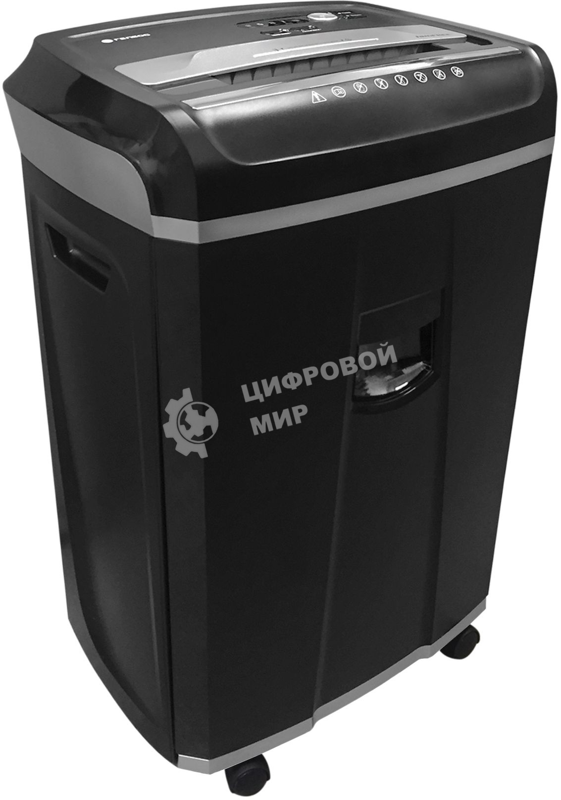 Шредер ГЕЛЕОС УМ35-4 (DIN P-4) фрагмент 3,9x30мм, 26 листов (70гр./м²), 35 литров, Уничт.скобы,скрепки,пл.карты,CD. TouchGuard.JamFree.ECO