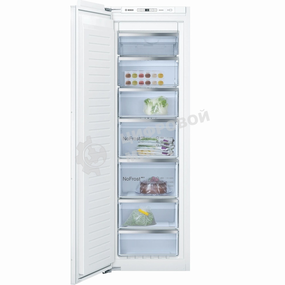 Встраиваемый морозильный шкаф Bosch GIN81AEF0U, белый, 212л, 5 ящиков