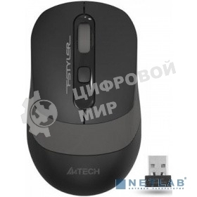 Мышь беспроводная A4Tech Fstyler FG10 черный/серый, 2000 dpi, радиоканал, USB, кнопки - 4