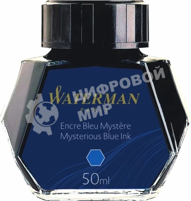 Флакон с чернилами Waterman (CWS0110790) Mysterious Blue чернила, 50мл для ручек перьевых