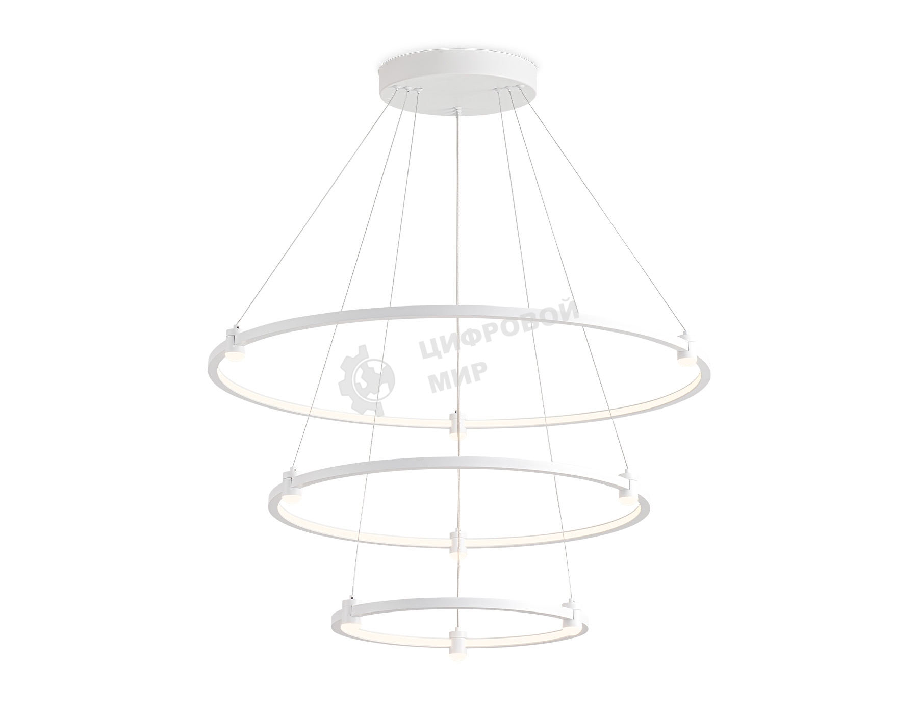 Подвесной светодиодный светильник Ambrella light FL5511/3+9 WH белый 90W 3000K/4200K/6400K D800/600/400*1300 (без ПДУ)