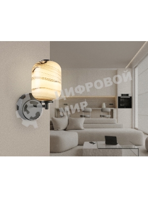 Настенный светодиодный светильник Ambrella light LH11039 BK/MG черный/мраморно-серый 8W 3000K 150*220*300