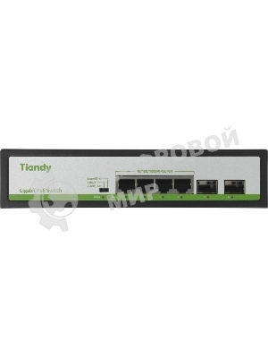 Коммутатор Tiandy TC-P3S06 Spec:H/0402/AT/60/V2.0, 4×1 Гбит/с PoE + 2×1 Гбит/с SFP, неуправляемый