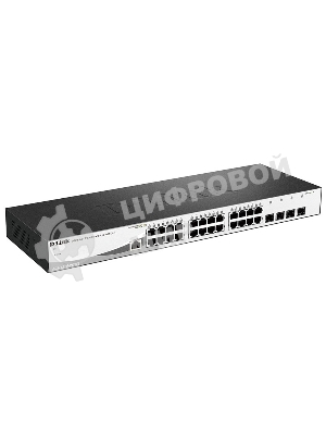 Коммутатор D-Link Gigabit Smart Switch with 24 10/100/1000Base-T ports and 4 Gigabit MiniGbIC (SFP) ports