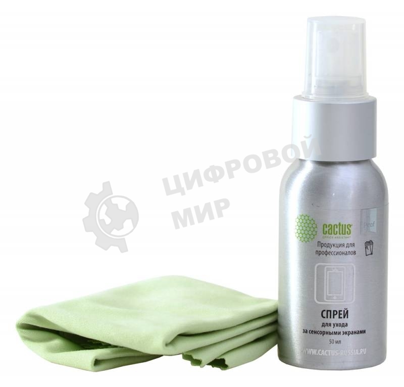 Чистящий набор (салфетки + спрей) Cactus CSP-S3001AL для экранов и оптики 1 шт 25х25 см 50 мл