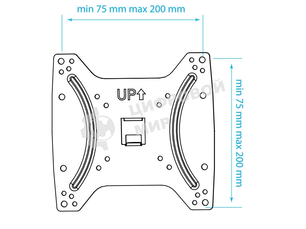 Крепеж Kromax OPTIMA-200 черный Кронштейн для LED/LCD телевизоров 15