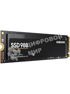 Накопитель SSD Samsung 980, 1000Gb, PCIe 3.0 x4, M.2 2280, NVMe, R/W 3500/3000