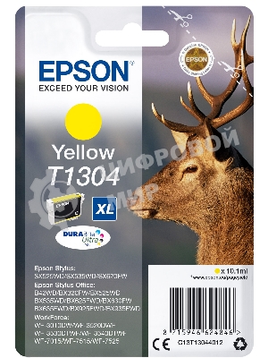 Картридж струйный Epson C13T13044012 желтый для Epson SX525WD/SX535WD/B42WD/BX320FW/BX625FWD/BX635FWD/WF-7015/7515/7525 (10.1мл)