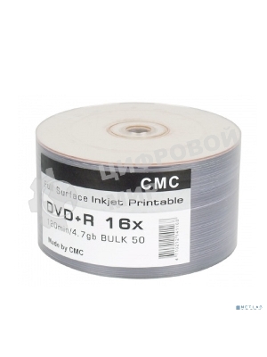 Диски CMC DVD+R 4,7 Gb 16x Bulk/50 Full Ink Print