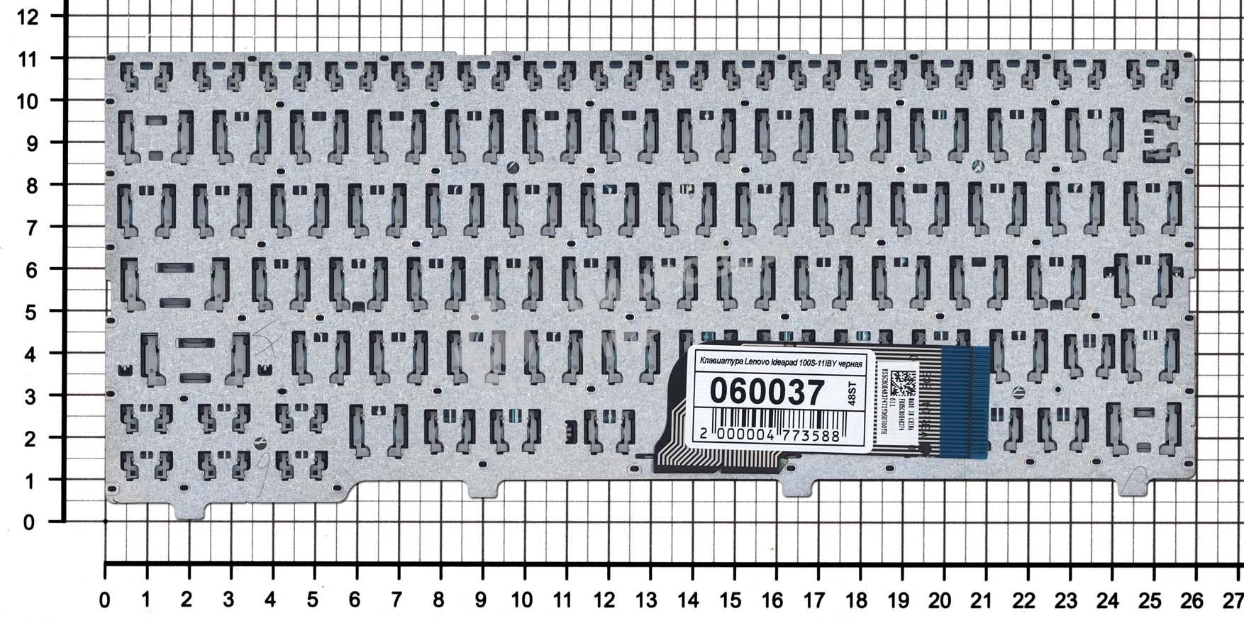 Клавиатура для ноутбука Lenovo IdeaPad 100S-11IBY черная без рамки