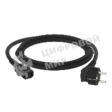 Кабель питания Greenconnect GCR-54377 PROF 2.0m, Евровилка угловая - С13, 3*1,0 мм, черный