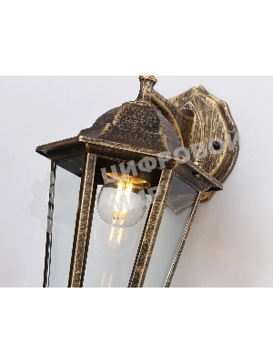 Уличный настенный светильник Ambrella light ST2019 GD/BK/CL золото/черный/прозрачный IP54 E27 max 40W 360*150*210
