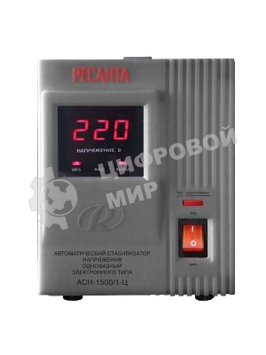 Стабилизатор напряжения Ресанта АСН-1 500/1-Ц 63/6/3 Стабилизатор 220В±8%, Габариты 237х140х170, Вес 4,5 кг