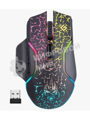 Мышь беспроводная Defender Oneshot GM-067 черный, 3200 dpi, радиоканал, USB, кнопки - 7