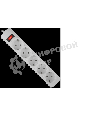 Сетевой фильтр Defender ES, 5.0 м, 5 розеток белый