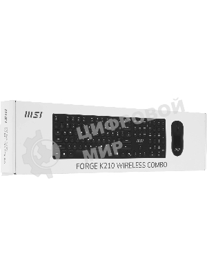 Комплект клавиатура+мышь MSI Forge K210 Combo беспроводной, USB, 1600 DPI, чёрный