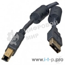 Кабель 5bites UC5010-030A USB2.0, AM/BM, зол.разъемы, ферр.кольца, 3м., черный