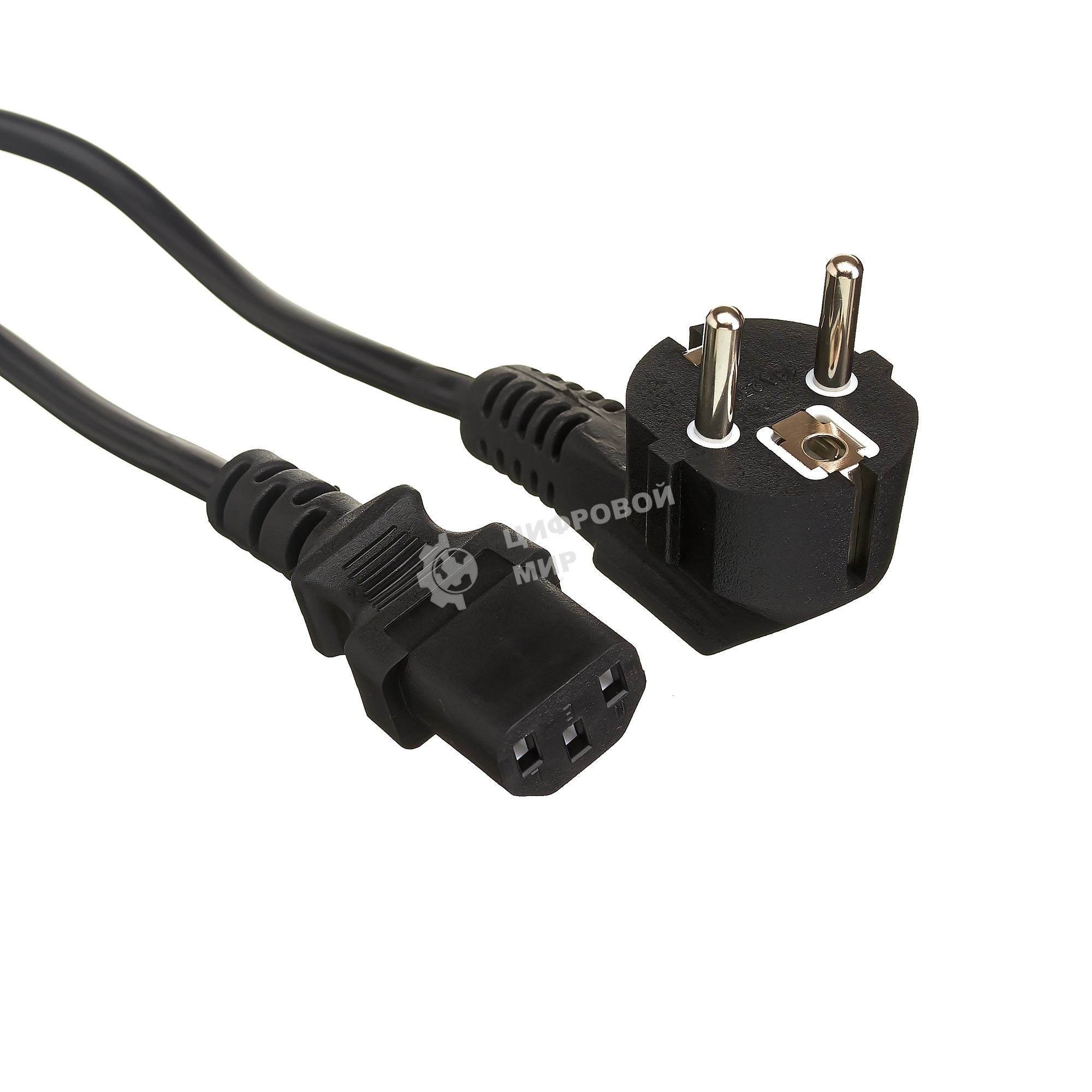 Кабель питания ExeGate Power PC-1,8P (Евровилка угловая Schuko->С13) VDE-250V-3*0.5-CU, 6A, 1.8м